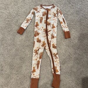Little Sleepies Brown Bear Print Zippie